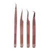 M LASH Tweezers for Eyelash Extensions Set of 4 Professional Lash Extension Tweezers Fiber Tip Japanese Steel Diamond Gr
