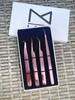 M LASH Tweezers for Eyelash Extensions Set of 4 Professional Lash Extension Tweezers Fiber Tip Japanese Steel Diamond Gr