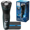 Philips Norelco Shaver 2600 Series Wet and Dry Electric Shaver Popup Trimmer PCap Travel Pouch Dark Forest Green Model X