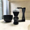 JEQUILCORENVEO Mens Shaving Brush Set 3pcs Synthetic Shaving Brush with Acrylic Stand and Steel Bowl