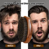 Sosoon Beard Brush for Men 100 Pure Boar Bristle Beard Brush Beard Grooming Set Including Beard Comb 2 Pcs Mustache Scis