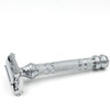 Parker 66R Long Handle Butterfly Safety Razor TwisttoOpen Brass Frame with Textured Chrome Finish for Close Comfortable