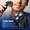 Barbasol Rotary Shaver Rechargeable Electric Rotary Shaver with Stainless Steel Blades PopUp Trimmer Wireless Cordless E