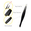 Honoson 6 Pieces Tweezers for Ingrown Hair Remover Pointed Blackhead Remover Point Tip Tweezers Stainless Steel for Nose