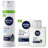 NIVEA MEN Sensitive Shaving Set for Men Sensitive Shave Gel 7 Oz Soothing Post Shave Balm Aftershave 33 Fl Oz Enriched w