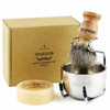 Anbbas Badger Hair Shaving Brush with Wood HandleGoat Milk Shaving Soap 100gStainless Steel Shaving Stand and 2 Layers S