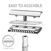 Bambaw Double Edge Safety Razor for Men Women Metal Razor with 5 Double Edge Safety Razor Blades EcoFriendly Razor Silve