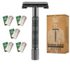 VIKINGS BLADE Safety Razor for Women 5 Swedish Steel Blades Quick Release Head Double Edge Smooth Reusable Recyclable Mo