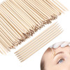 Demissle Eye Brow Wooden Wax Sticks Mini Waxing Applicator Sticks Lip Nose Eyebrow Wood Craft Small Facial Hair Spatula