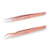 Lash Tweezers for Eyelash Extensions Lankiz Eyelash Tweezers for Lash Extensions Stainless Steel Straight and Curved Vol
