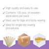 Satin Smooth Large Wax Sticks for Hair Removal Wax Applicator Sticks Wooden Waxing Stick Spatulas for Arms Legs Body Hai