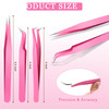 High Precision Lash Tweezers Set 6 Pack Stainless Steel Eyelash Extension Tweezers for Classic Volume Mega Volume Lashes