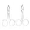 Motanar 2 Pieces Tweezers Scissor Handle Straight Tip Scissor Shaped Eyebrows Tweezers for Hair Plucker Remover Facial H