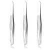 LUXXII 3 Pack Slant Tweezers Precision Stainless Steel Slant Tip Tweezers Hair Plucker for Hair and Eyebrows Personal Ca