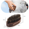 BFWood Small Travel Beard Brush Natural Boar Bristles with Black Walnut Wood