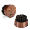 BFWood Beard Brush for Men Boar Bristles Small and Round Black Walnut Wood