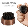 BFWood Beard Brush for Men Boar Bristles Small and Round Black Walnut Wood