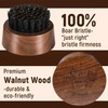 BFWood Beard Brush for Men Boar Bristles Small and Round Black Walnut Wood