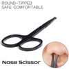 BlueZOO Beard Mustache Scissors and Comb Kit with PU Storage Bag Rounded Safety Nose Hair Scissor for Men and Women Care
