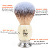 Luxury Shaving Brush for Men by VIKINGS BLADE Ultra Heavy Acrylic 316L Steel Handle Super Strong Knot Backbone Minimal S