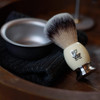 Luxury Shaving Brush for Men by VIKINGS BLADE Ultra Heavy Acrylic 316L Steel Handle Super Strong Knot Backbone Minimal S