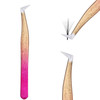 Miuffue Volume Eyelash Extension Tweezers Gold Pink Gradient Precision Lash Extension Tweezers for Making Volume And Cla
