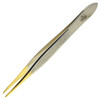 Camila Solingen CS32 3 12 Gold Tipped Surgical Grade German Stainless Steel Tweezers Pointed Flawless Eyebrow and Facial