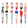 Eyebrow Tweezers Pinkiou Professional Slant tip Brow Clip Hair Removal Makeup Tool with Printed Beauty Cover Cosmetic 6