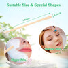 JANYUN 200 Pcs Eyebrow Wax Sticks Wax Applicator Wood Wax Spatulas for Face and Small Hair Removal Sticks Without Handle