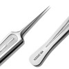MRGREEN Ingrown Hair Tweezers Needle Nose Pointed Tips Tweezers For Eyebrows Splinters Blackhead Removal Acne Clip Extra