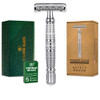 VIKINGS BLADE Double Edge Safety Razor for Men 5 Swedish Steel Blades Luxury Case Long Handle Smooth Reusable EcoFriendl
