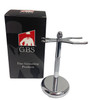 GBS Chrome Shaving Brush and Razor Stand Proper Storage of Your Best Tools Including Badger and Synthetic Brushes