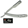 GBS Professional Barber Straight Edge Razor Safety with 20Pack Platinum Blades 100 Percent Stainless Steel Chrome