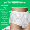 Essential Medical Supply QuikSorb Pull On Reusable Vinyl Incontinent Pants Small Size from 22in to 28in Durable and Comf