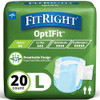 FitRight Adult Diapers Extra Heavy Absorbency L Waist Size 44in56in 20 Count OptiFit Incontinence Briefs for Men and Wom