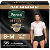Depend Real Fit Adult Diapers Incontinence Underwear for Men Disposable Maximum Absorbency SmallMedium Black 56 Count 2