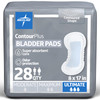 Medline ContourPlus Bladder Control Pads Ultimate Absorbency 8 x 17 Inches Bag of 28