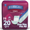 FitRight Incontinence Liners for Adults Maximum Absorbency Pack of 20