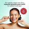 EcoDent VeganFloss Dental Floss Waxed Cinnamon Floss with Vegan PlantBased Wax Recyclable Cardboard Packaging 100 Yds Pa