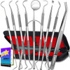 GCATACC 10 Pack Dental Tools Professional Plaque Remover for Teeth Cleaning Tools Set Stainless Steel Hygiene Kit with D