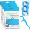 Trueocity Dental Flossers Brush Picks 4 Pack wTravel Case 200 Total Count Dental Floss Glides Easy Flosser Helps Prevent
