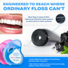 Expandable Dental Floss Treated with Activated Charcoal with Xylitol and Natural Plant Based Wax Mint Flavor PFAS PTFE F