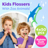 Kids Flossers 4 Pack 200 Count Fun AnimalShaped Floss Picks for Kids Bubble Gum Flavor Easy Glide Between Teeth Helps Pr