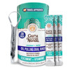 GuruNanda Travel Sachets Coconut Oil Pulling Fresh Breath Mouthwash 7 Essential Oils Vitamins for Happy Teeth Gums with
