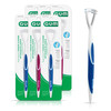 GUM Tongue Cleaner Dual Action Soft Bristled Tongue Brush with Tongue Scraper for Better Oral Hygiene Bad Breath Treatme
