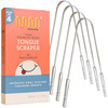 MasterMedi Tongue Cleaner Tongue Scraper Surgical Grade Stainless Steel Tongue Brush Dental Kit Professional Eliminate B