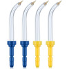 Yaomiao 4 Pcs Replacement Heads Tips Compatible with Waterpik Water Flossers and Other Brand Oral Irrigators 2 Colors Pe