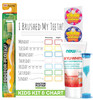 MOUTHWATCHERS Childrens Dental Care Kit Toothbrush for Kids 3 oz Strawberry Fluoride Free Toothpaste Dry Erase Checkboar