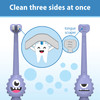 Dr Browns ToothScrubber Toothbrush ThreeSided Toddler Training Toothbrush for Ages 14 Years with Suction Cup Base and Co