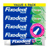 Fixodent Plus Scope Secure Denture Adhesive 20oz Pack of 4 Blue Green